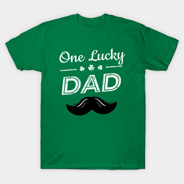 One Lucky Dad Funny St Patrick Day Gift T-Shirt by Yasna